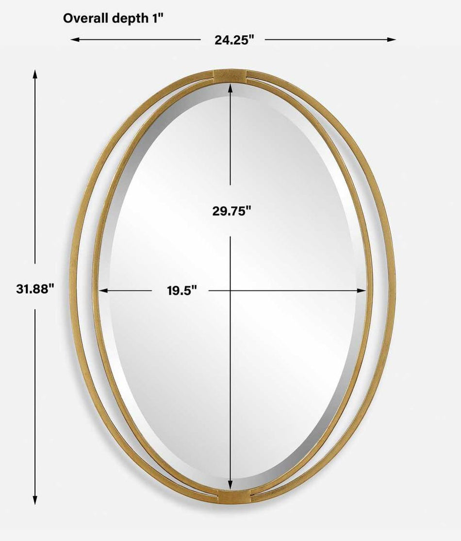 Ari Oval Mirror Brushed Brass