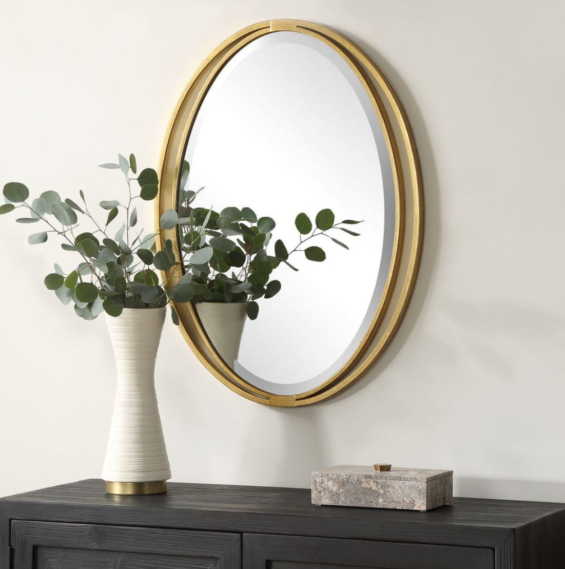 Ari Oval Mirror Brushed Brass