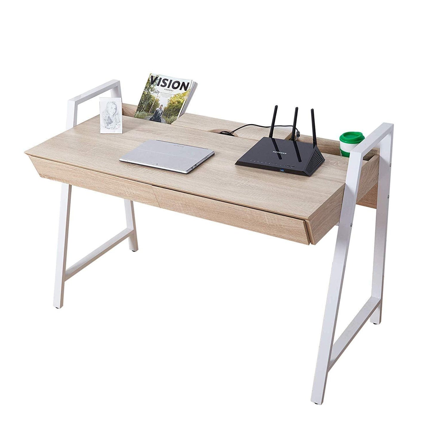 Wood Computer Desk Computer Table Writing Desk Workstation Study Home Office Furniture with Two Draw