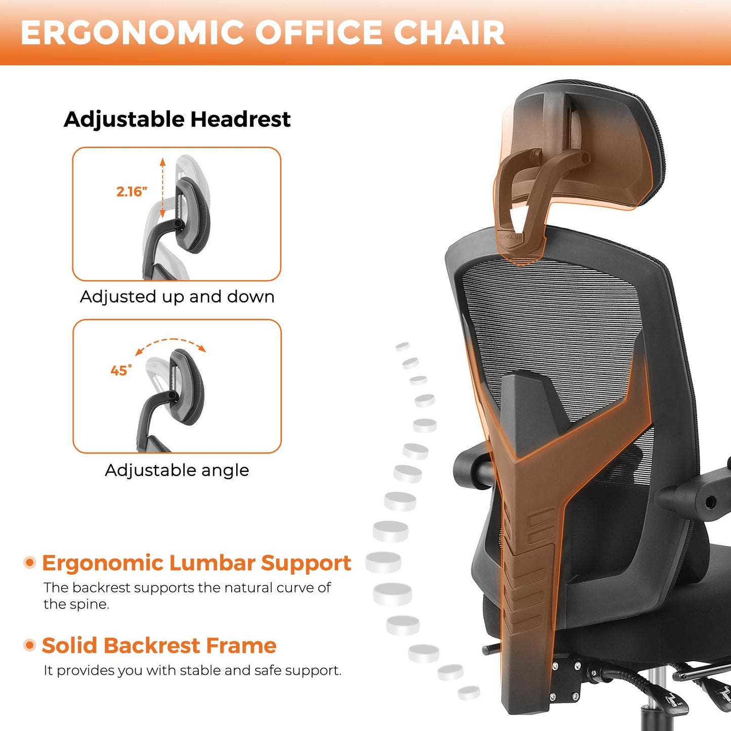 Gaming Ergonomic Foot Rest Reclining, High Back Mesh Home Office Computer Desk Chair