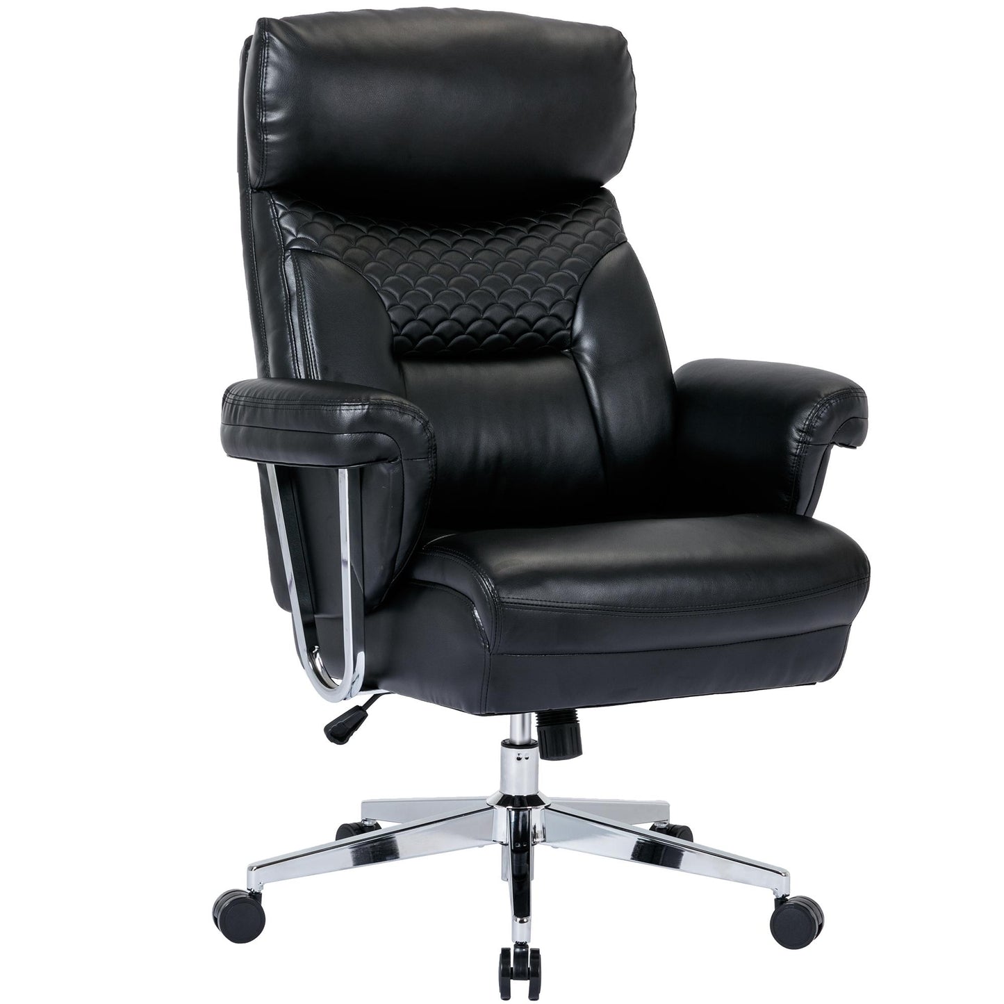 High Back Executive Office Chair 300lbs-Ergonomic Leather Computer Desk Chair , Thick Bonded Leather Office Chair for Comfort and Lumbar Support, Adju