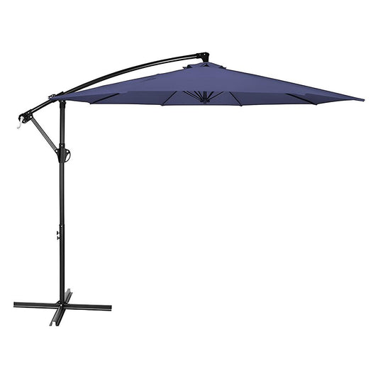 10 ft. Steel Cantilever Offset Outdoor Patio Umbrella with Crank Lift