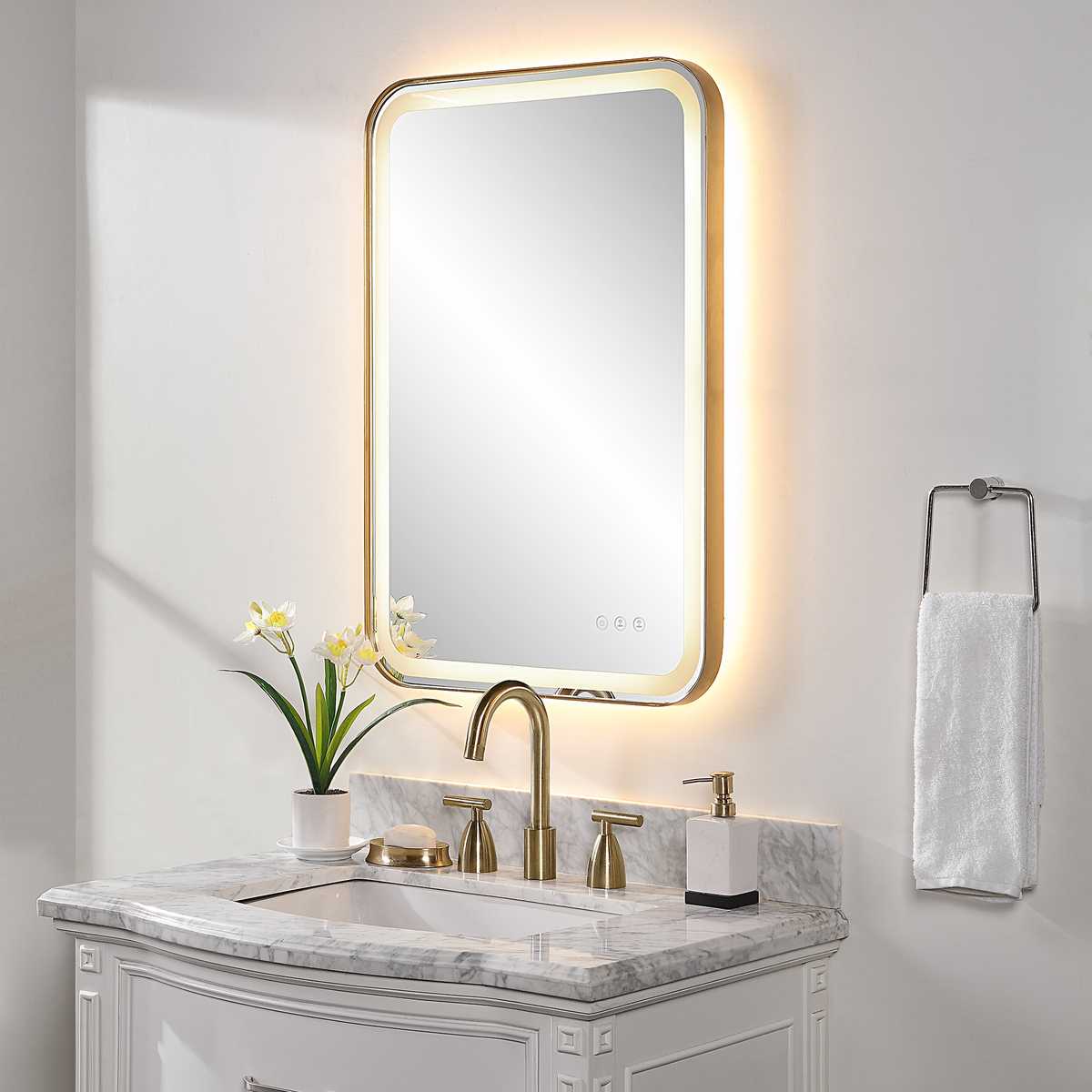 Westley Lighted Mirror Brushed Brass